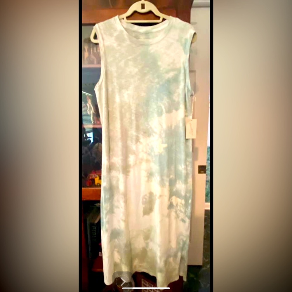 Vintage Threads tie dyed sleeveless maxi dress size m/l cotton and comfy!